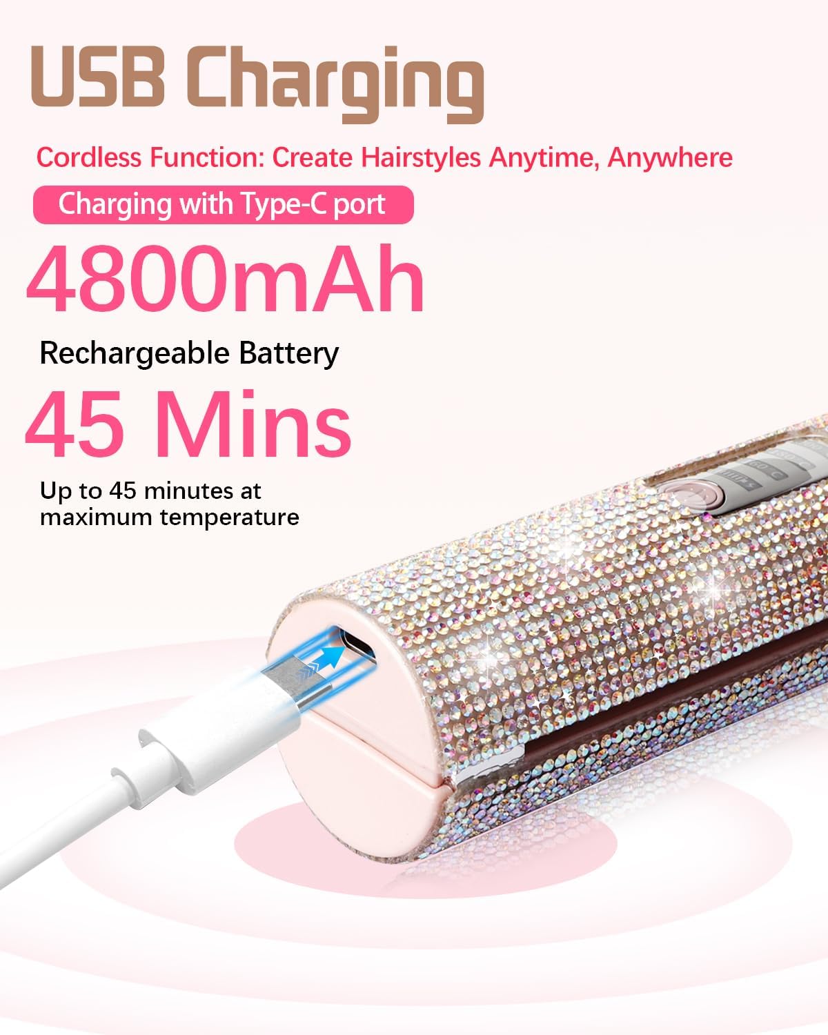 Bling Me Straight Wireless Hair Straightener