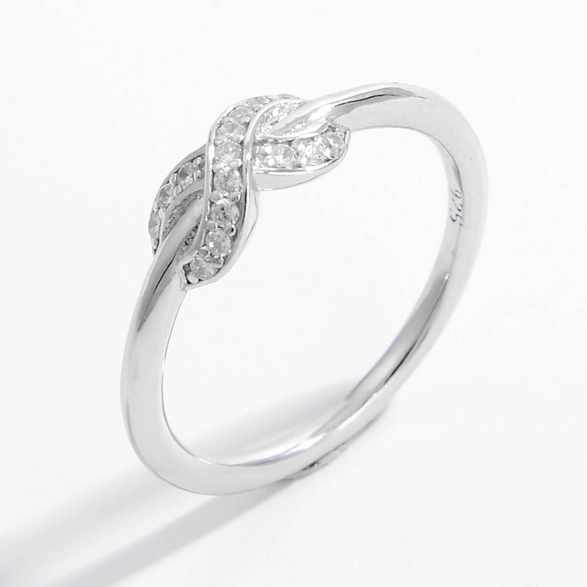 925 Sterling Silver Zircon Geometric Ring