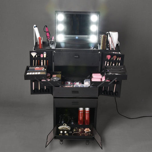 Makeup Artist Rolling Case with LED Lights