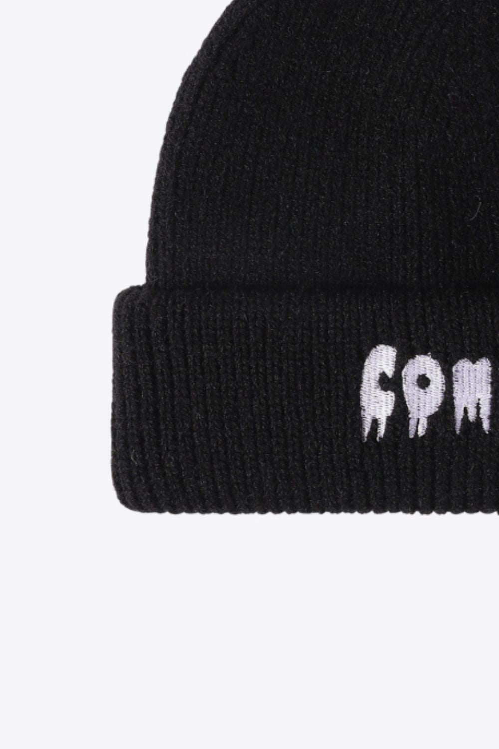 COME ON Embroidered Cuff Knit Beanie