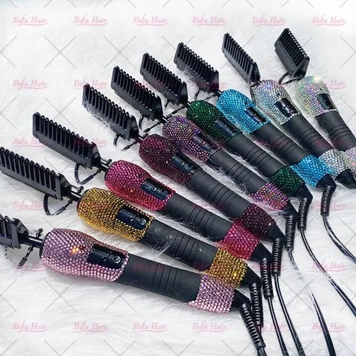 Wholesale Electric Hot Comb 500 Degrees Hair Straightener Hotcomb bling hot comb electric